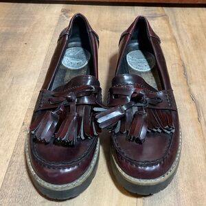 Red/Black Chunky Heel Loafer